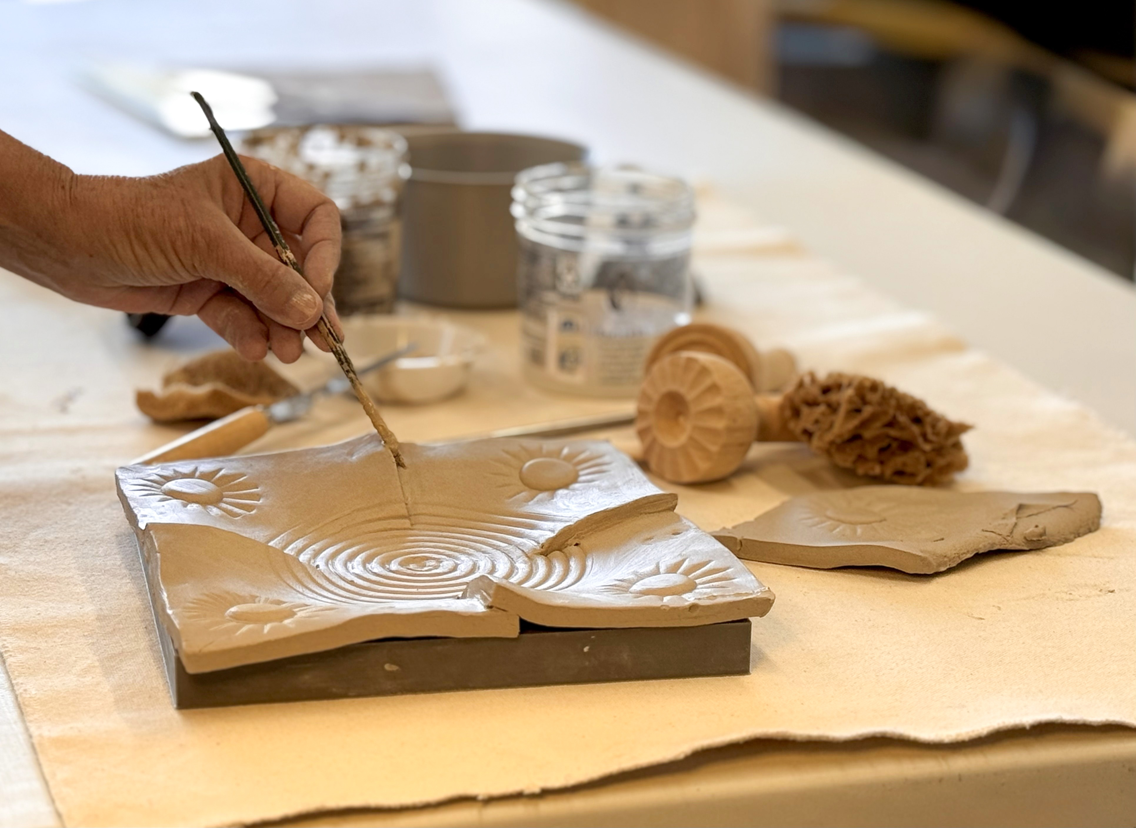 Hand-built ceramic sun dish